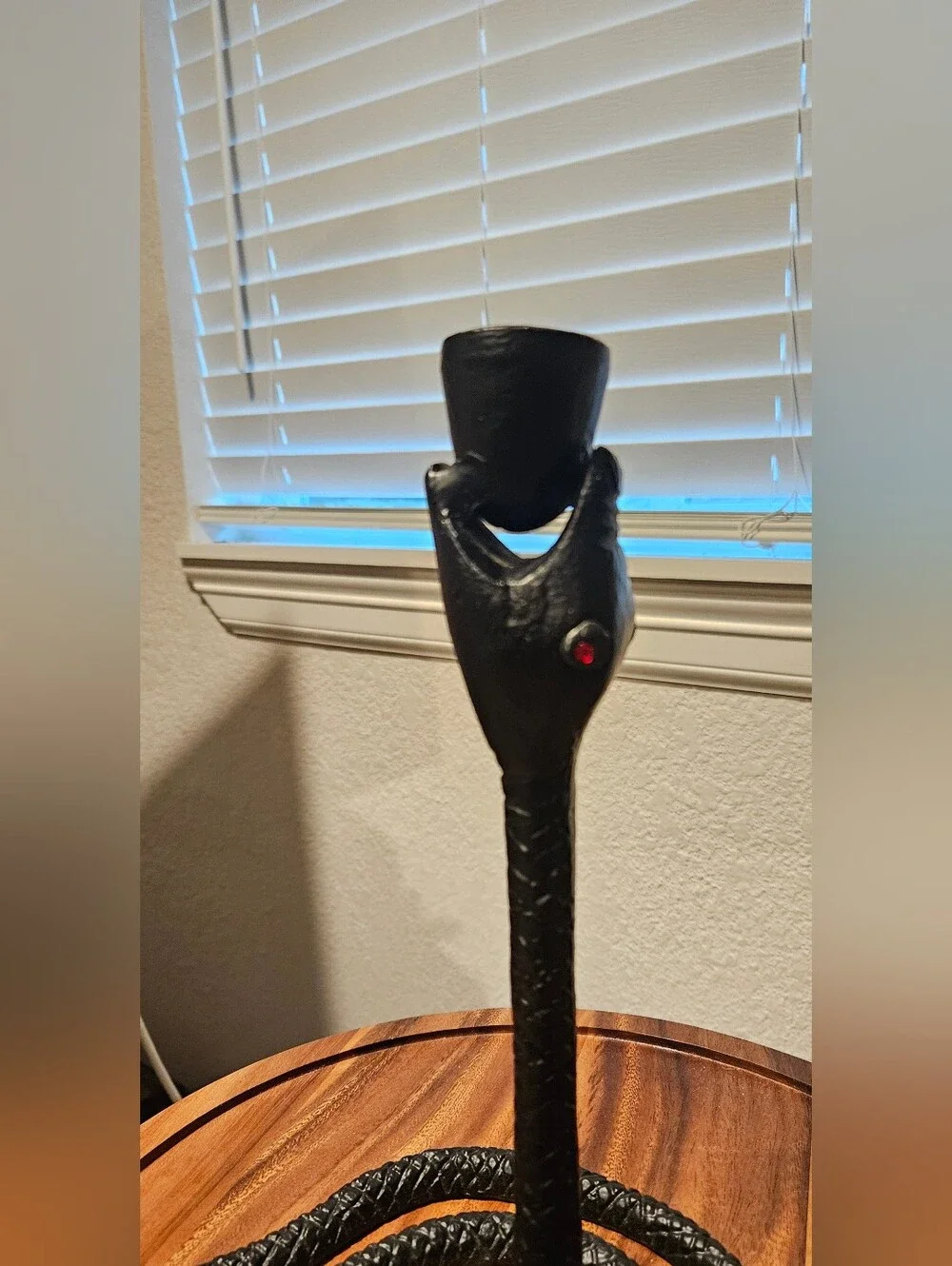 Black Wrought Iron Snake Candlestick Holder